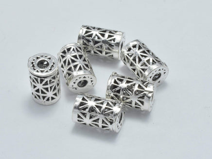 4pcs 925 Sterling Silver Beads-Antique Silver, 5x7.5mm Tube Beads-RainbowBeads