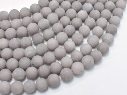 Matte Jade Beads-Gray, 8mm (8.4mm) Round-RainbowBeads