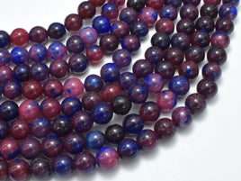 Jade - Red, Blue, 8mm, Round, 15 Inch-RainbowBeads