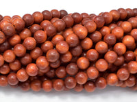 Dragon Blood Wood Beads, 6mm Round Beads, 25 Inch-RainbowBeads