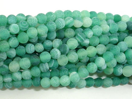 Matte Dragon Vein Agate - Green, 4mm Round Beads, 14 Inch-RainbowBeads