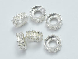 10pcs 925 Sterling Silver Beads, 55mm Spacer Beads, 5.8x2.2mm-RainbowBeads