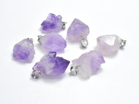 Raw Amethyst, Nugget pendant, Approx. (12-15)x(15-20)mm-RainbowBeads