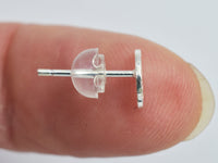 20pcs 925 sterling silver Earring backs, Earnut with Clear Rubber, 5.5x4mm-RainbowBeads