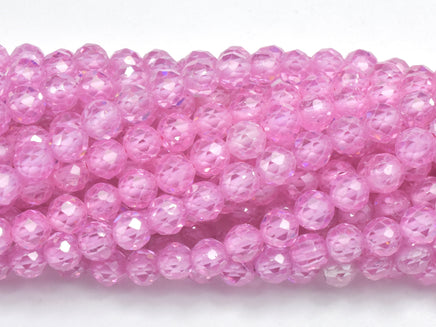 Cubic Zirconia - Pink, CZ beads, 4mm, Faceted-RainbowBeads