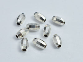 10pcs 925 Sterling Silver 3x5mm Faceted Rice Beads-RainbowBeads