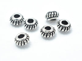 8pcs 925 Sterling Silver Beads-Antique Silver, 5mm Rondelle Beads, Spacer Beads, 5x3mm Hole 1.8mm-RainbowBeads