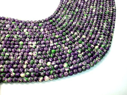 Rain Flower Stone, Purple, 6mm Round Beads-RainbowBeads