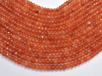 Jade - Orange 4x6mm Faceted Rondelle, 15 Inch-RainbowBeads