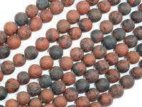 Matte Mahogany Obsidian, 8mm Round Beads-RainbowBeads