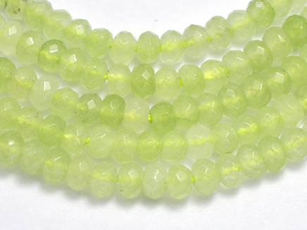 Jade - Light Green 3x4mm Faceted Rondelle, 14 Inch-RainbowBeads