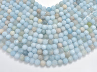 Matte Aquamarine Beads, 8mm (8.5mm) Round-RainbowBeads