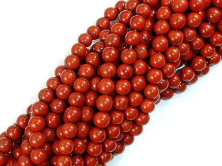 Red Jasper Beads, 6mm (6.5mm), Round Beads-RainbowBeads