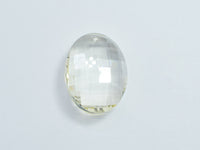 Crystal Glass 23x32mm Faceted Oval Pendant, Clear, 1piece-RainbowBeads