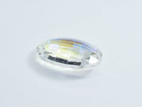 Crystal Glass 23x32mm Faceted Oval Pendant, Clear with AB, 1piece-RainbowBeads