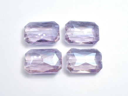 Crystal Glass 18x26mm Faceted Rectangle Beads, Lavender, 2pieces-RainbowBeads