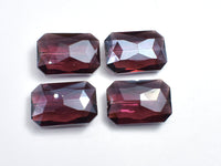 Crystal Glass 18x26mm Faceted Rectangle Beads, Wine Red, 2pieces