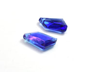 Crystal Glass 12x22mm Faceted Free Form Pendants, Blue, 4pieces-RainbowBeads
