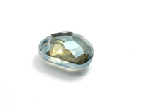Crystal Glass 22x27mm Faceted Free Form Pendant, Gray, 1piece-RainbowBeads