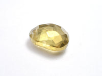 Crystal Glass 22x27mm Faceted Free Form Pendant, Yellow, 1piece-RainbowBeads