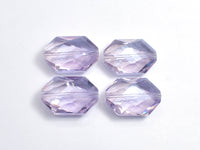 Crystal Glass 17x25mm Faceted Irregular Hexagon Beads, Lavender, 2pieces-RainbowBeads