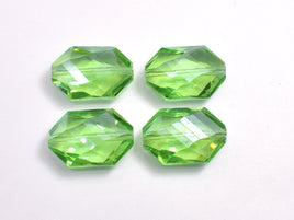 Crystal Glass 17x25mm Faceted Irregular Hexagon Beads, Green, 2pieces
