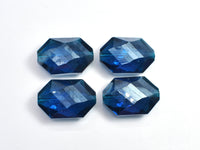 Crystal Glass 17x25mm Faceted Irregular Hexagon Beads, Dark Blue, 2pieces