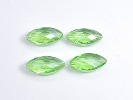 Crystal Glass 12x25mm Faceted Marquise Beads, Green, 2pieces