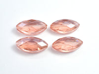 Crystal Glass 12x25mm Faceted Marquise Beads, Peach, 2pieces