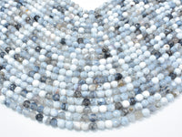 Dragon Vein Agate Beads, Gray & White, 6mm Faceted Round Beads-RainbowBeads