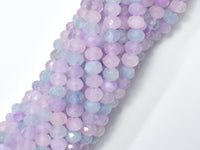 Aquamarine, Lavender Amethyst (Lavender Jade), Rose Quartz, 4x6mm Faceted Rondelle,-RainbowBeads