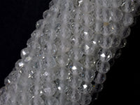 White Topaz Beads, 3.5mm Micro Faceted Round-RainbowBeads