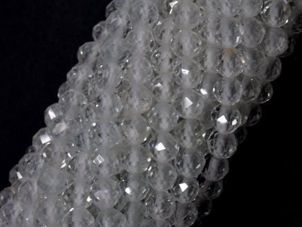 White Topaz Beads, 3.5mm Micro Faceted Round-RainbowBeads