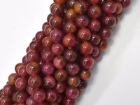 Jade - Orange, Red, 8mm Round-RainbowBeads