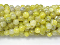 Lemon Matrix Quartz Beads, 8mm (8.4mm) Round-RainbowBeads