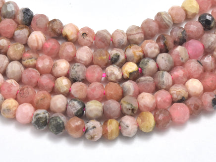 Rhodochrosite Beads, 2x3mm Micro Faceted Rondelle-RainbowBeads