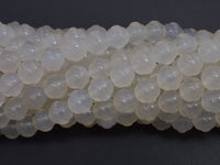 White Agate 8mm Bell Beads, 14 Inch-RainbowBeads