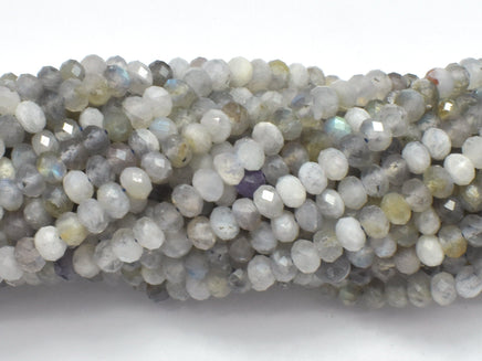 Labradorite Beads, 3.5x5mm Faceted Rondelle-RainbowBeads