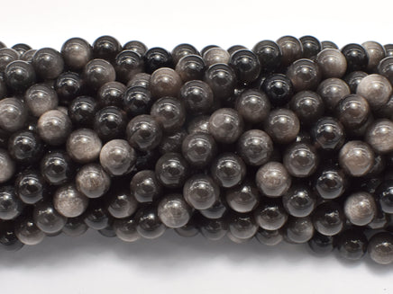 Silver Obsidian Beads, 6mm (6.3mm) Round-RainbowBeads