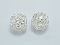 1pc 925 Sterling Silver Bead, Filigree Rondelle Beads, Big Hole Spacer Bead, 7x4.8mm, Small Hole 2mm, Big Hole 4.8mm-RainbowBeads