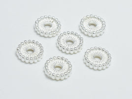 8pcs 925 Sterling Silver Beads, 6.8mm, Disc Beads, Daisy Spacers-RainbowBeads
