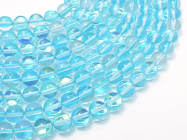 Mystic Aura Quartz-Aqua Blue, 6mm (6.5mm) Round-RainbowBeads