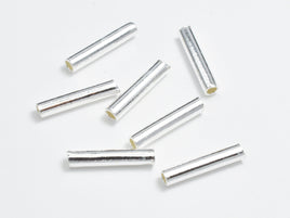 20pcs 925 Sterling Silver Tube, Tube Connector, 2x10mm-RainbowBeads