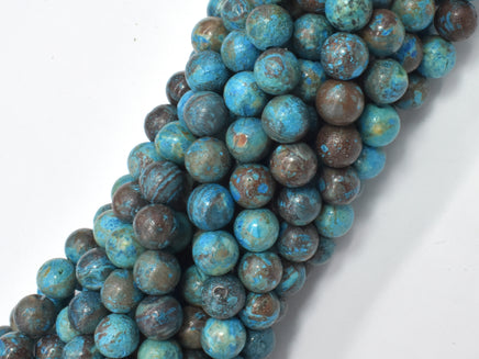 Blue Calsilica Jasper Beads, 8mm (8.4mm) Round Beads-RainbowBeads