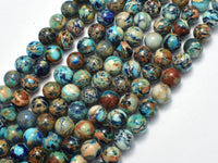 Impression Jasper- Blue 8mm Round-RainbowBeads