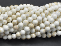 White Howlite, Round, 6mm, 15.5 Inch-RainbowBeads