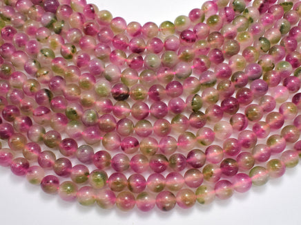 Jade-Fuchsia Green White 8mm Round-RainbowBeads