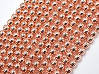 Hematite Beads-Rose Gold, 6mm Round-RainbowBeads