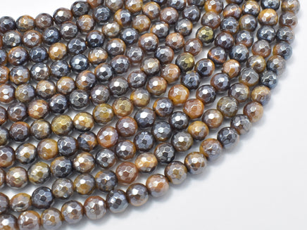 Mystic Coated Tiger Eye Beads, 6mm Faceted, AB Coated-RainbowBeads