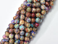 Impression Jasper-Red & Purple 8mm Round-RainbowBeads